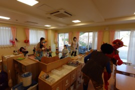 節分　豆まきの様子